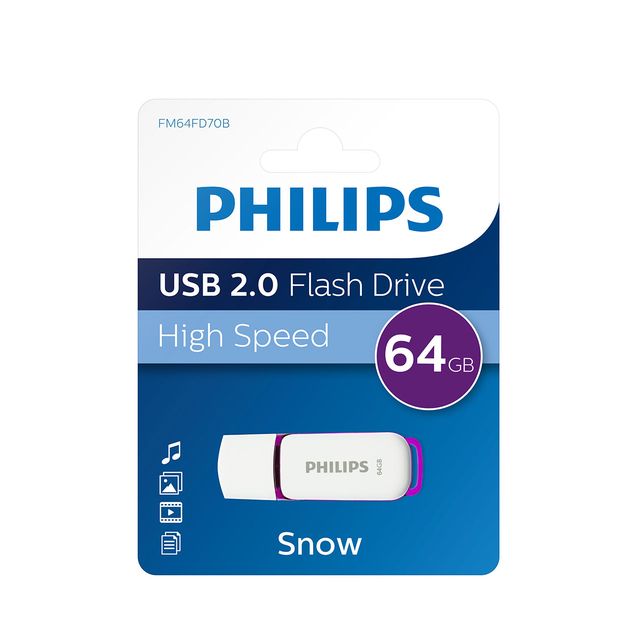 Philips - USB stick Flash Drive Snow 64GB USB 2.0