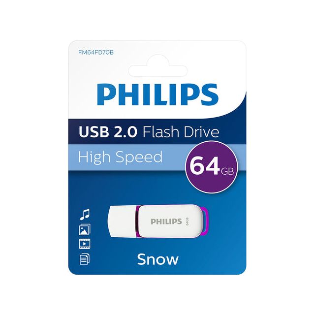 Philips - USB Stick Philips Flash Drive Snow 64 GB USB 2.0