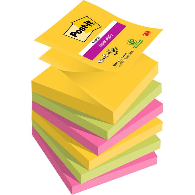 Post-it-memoBlok post-it 3m Z-Note R330 SS Carnival | Pak ein 6 -Stück | 12 Stücke