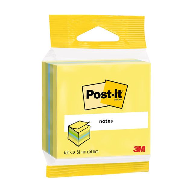 Post-it-memoblok 3m post-it 2012l 51x51mm Kubus ass Farbe