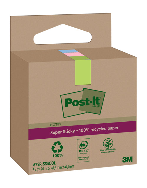 Post-it - Memo pad 3m 622 rss3col 47.6x47.6mm ass.kl | 12 pieces