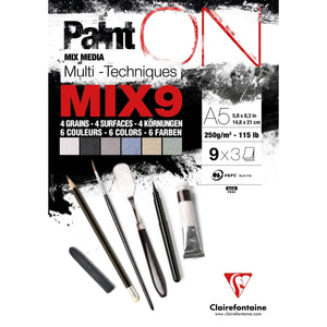 Clairefontaine - Mix Media Paper A5 Paint On 27 sheets 250grams assorted