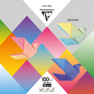 Clairefontaine - Origami Degradado 20x20cm juego de 100 hojas 80 gramos surtidos
