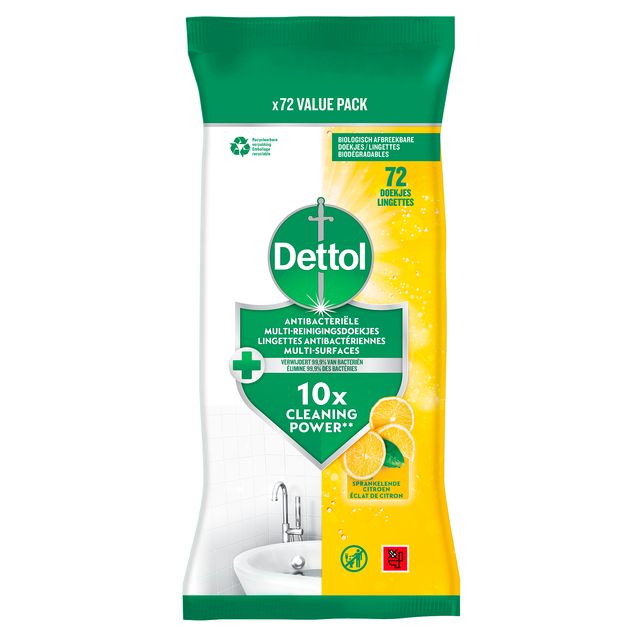 Dettol - Cleaning wipes antibacterial Citrus 72 pieces