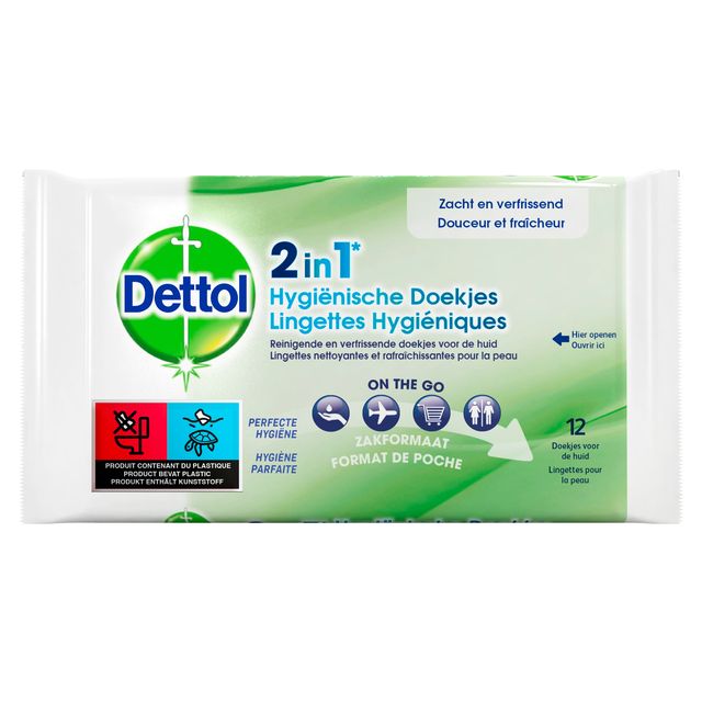 Dettol -  Hygiënische doekjes  wipes 2-in-1 12st