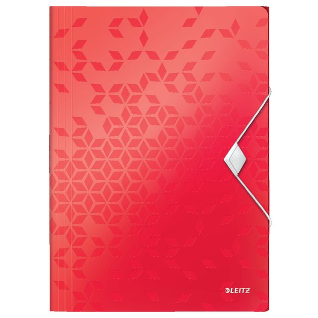 Leitz - Carpeta Elasto WOW A4 3 solapas PP roja