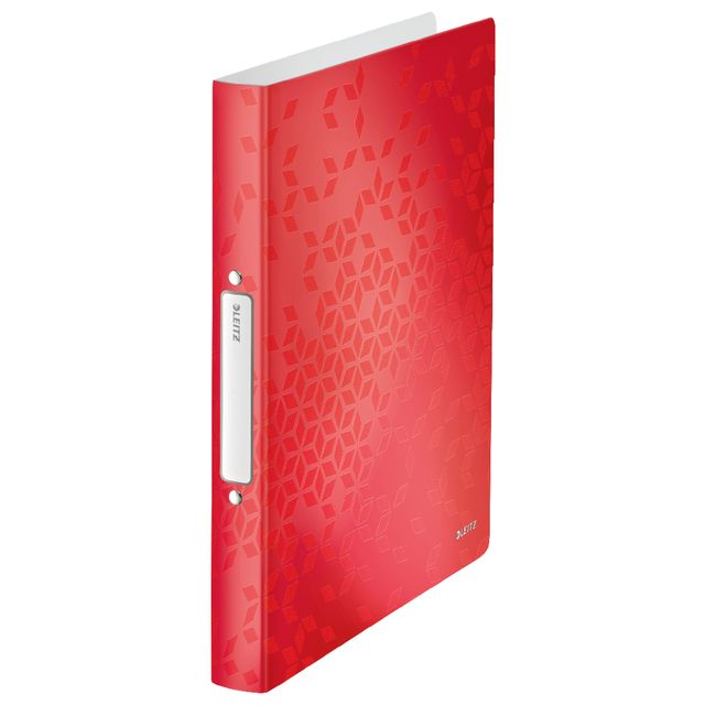 Leitz - Raccoglitore ad anelli WOW A4 a 2 anelli con meccanismo a O 25 mm PP rosso