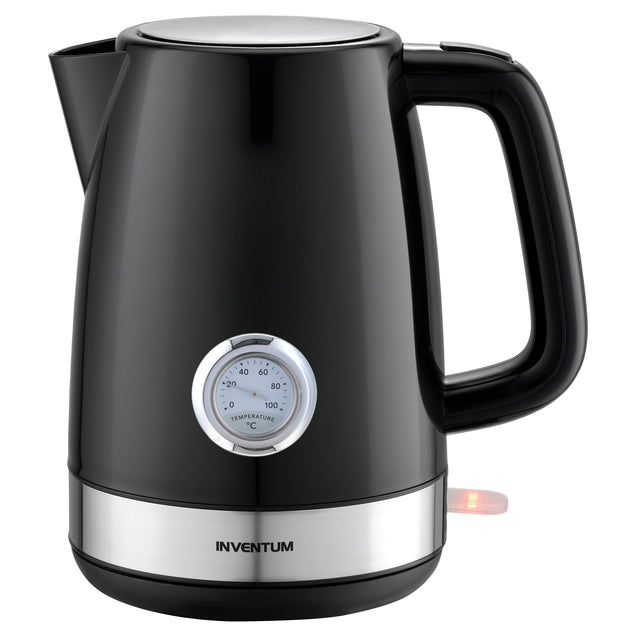 Inventum - Hervidor 1,7 litros negro con acero inoxidable