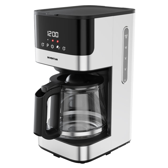 Inventum - Macchina da caffè da 1,5 litri nera con acciaio inossidabile
