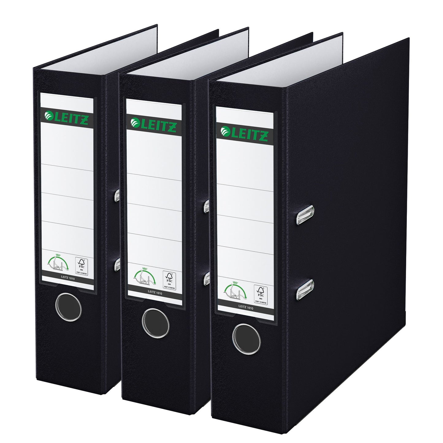 Leitz - Ordner 180° 1010 A4 80 mm 3 pieces black