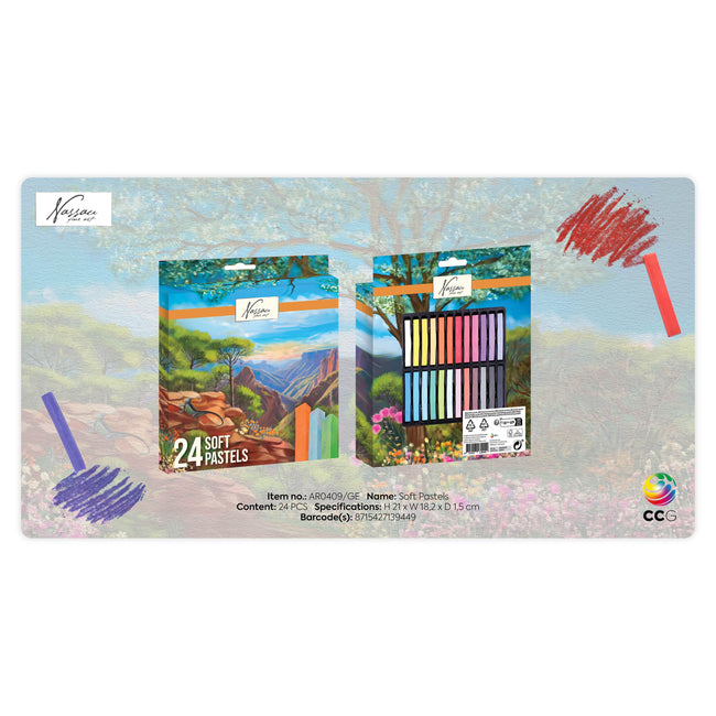Nassau fine art -  telkrijt  zacht 24 stuks assorti