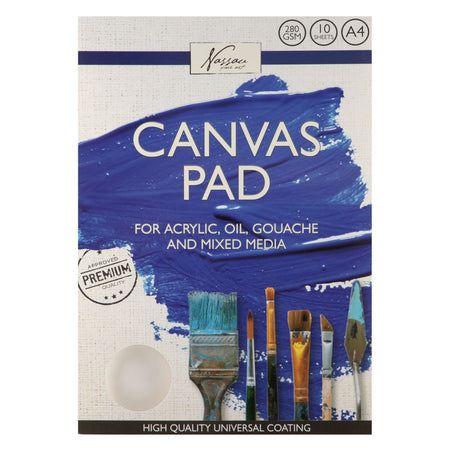 Nassau Fine Art – Leinwandblock 24 x 30 cm, 100 % Baumwolle, 10 Blatt | 12 Stück