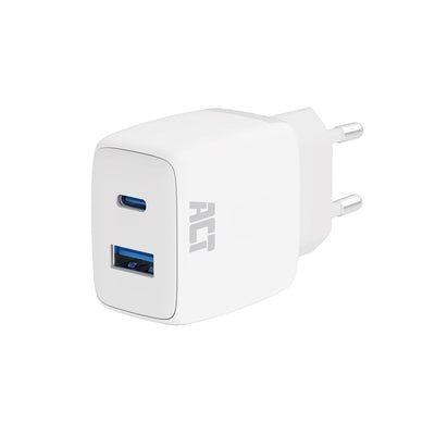 ACT - Charger 20w 2-port USB A+C white
