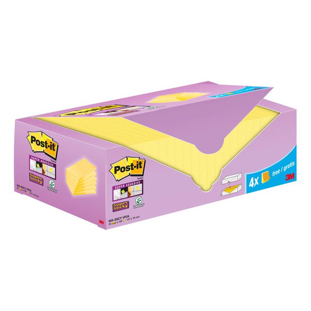 Post-it - Memoblok 3m post-it 655-sscy 76x127mm geel