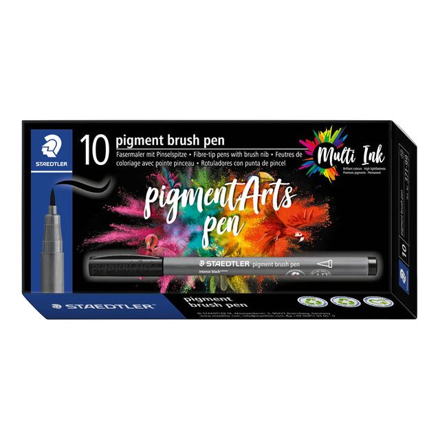 Staedtler - Brushpen pigment pen intens 1.0mm zwart