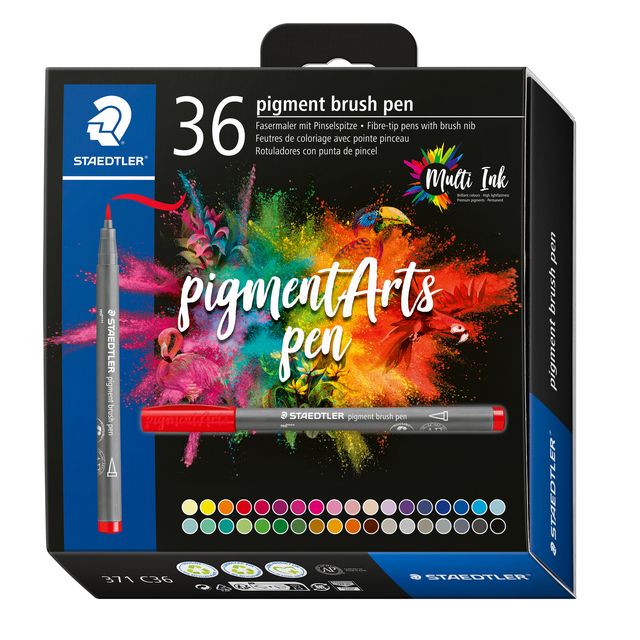 Staedtler - Brushpen PigmentArts set of 36 colors | 3 pieces