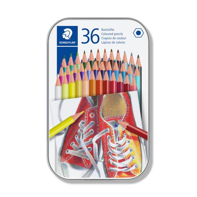 Staedtler -  Kleurpotlood 175 6kantig assorti blik à 36 kleuren | 6 stuks