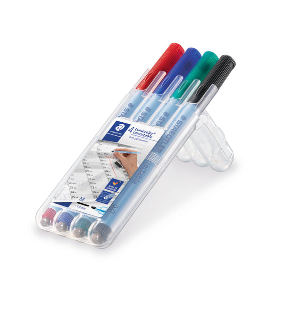 Staedtler - Filzstift Lumocolor 305 non permanent korrigierbar M 4er-Set