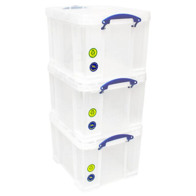Really Useful -  Opbergbox 35 liter pak 3 dozen 480x390x310mm transpara..