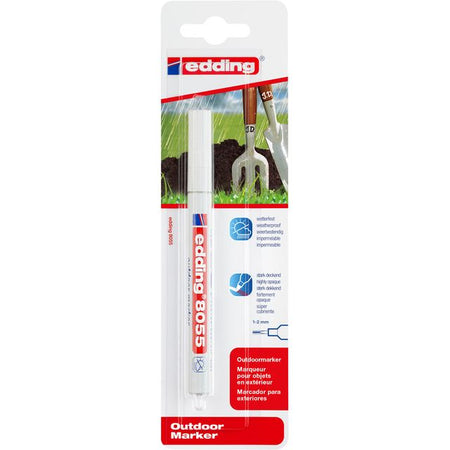 Edding - Feutre 8055 outdoor 1-2mm blanc blister de 1 pièce