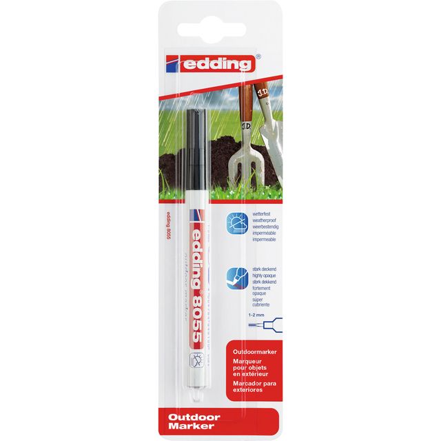Edding -  Viltstift  8055 outdoor 1-2mm blist1 zwart