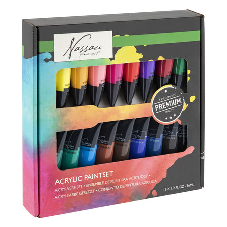Nassau Fine Art – Acrylfarbenkasten mit 18 Tuben à 36 ml