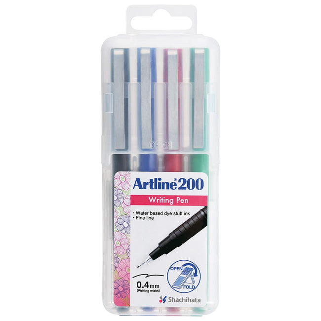 Artline - Fineliner 200 round fine assorted 4 pieces
