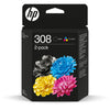 HP - Cartucho de tinta 6l6s6ue 308 negro + 3 colores
