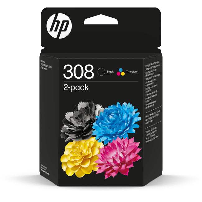 HP - Cartuccia d'inchiostro 6l6s6ue 308 nero + 3 colori