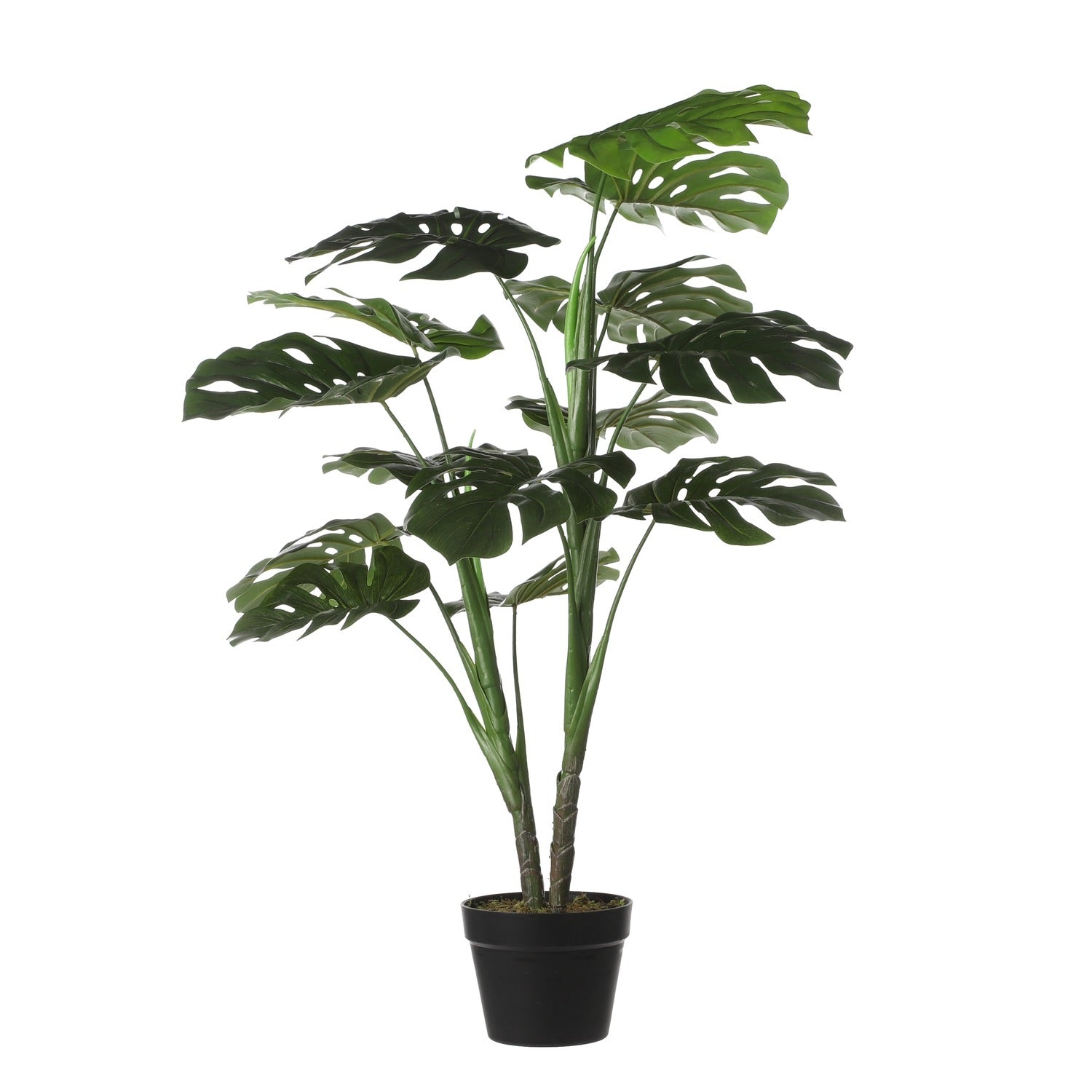 Decorazioni in mica - Pianta artificiale mica monstera in vaso di plastica | 4 pezzi