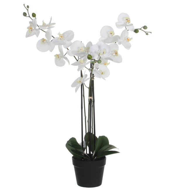 Decoraciones Mica - Planta artificial mica orquídea phalaenopsis blanca