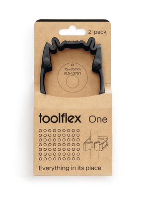 Toolflex - Wandhalter mit 2 Klemmen, anpassbar von 15 bis 35 mm