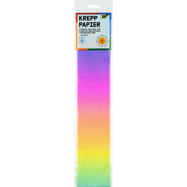 Folia Paper -  Crepepapier folia 50x250cm 10vel 1650 regenboog