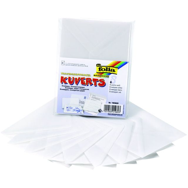 Folia Paper - Envelop folia a6 115gr set 8 stuks transparant