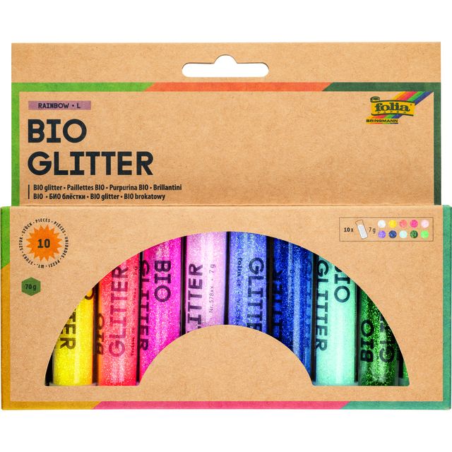 Folia Paper -  Glitterpoeder Bio Folia Rainbow 7gr 10 kleuren