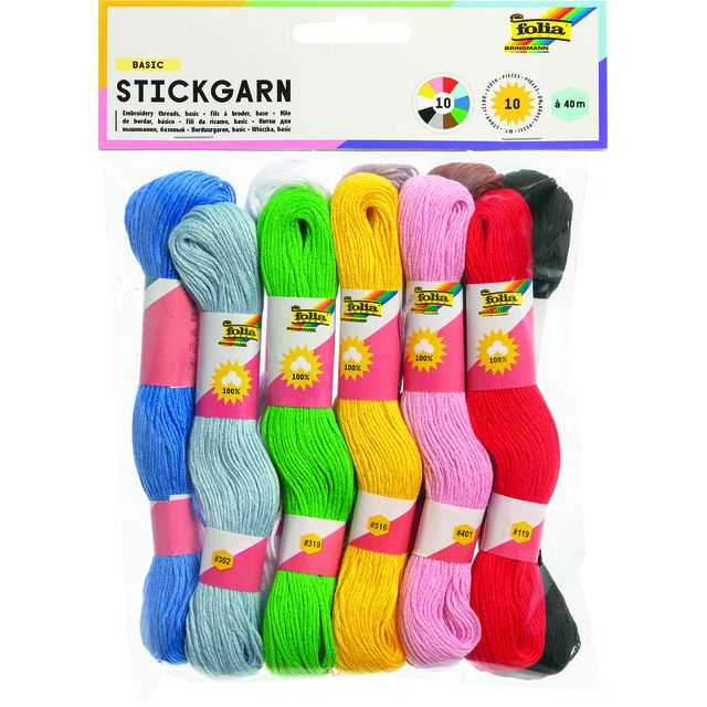 Folia Paper - Embroidery thread Folia 10 strands of 4m assorted