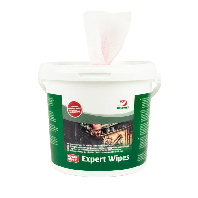 Dreumex - Paño de limpieza Expert Wipes cubo 130 piezas blanco