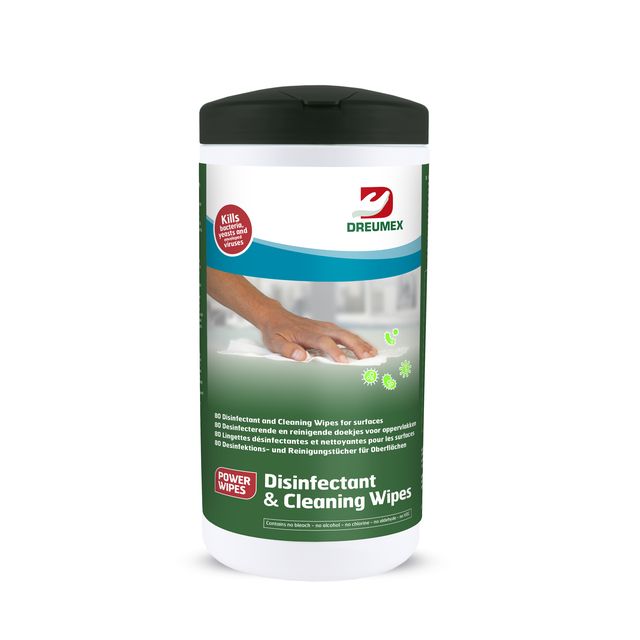 Dreumex - Toallitas desinfectantes Bote de limpieza desinfectante 80 piezas blanco