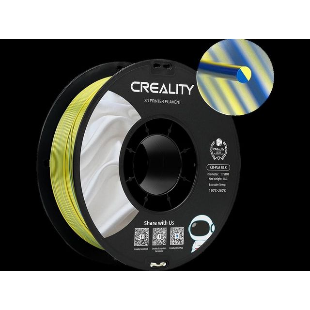 Creality - Filamento 3D PLA 1.75mm Seda amarillo azul 1kg
