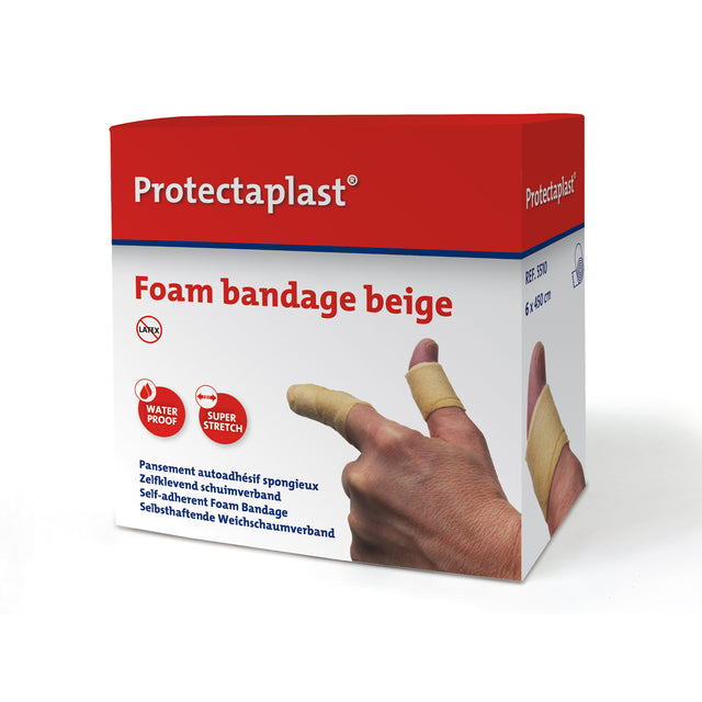 Protectaplast - Proteclast zelfklevend schuimverband, ft 6 cm x 4,5 m, op rol