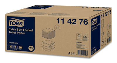 Tork -  Toiletpapier t3 premium gevouwen wit 114276