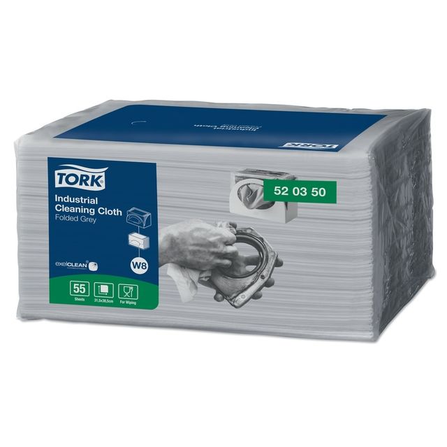 Tork -  Reinigingsdoek w8 industrial 1laags grijs | 8 stuks