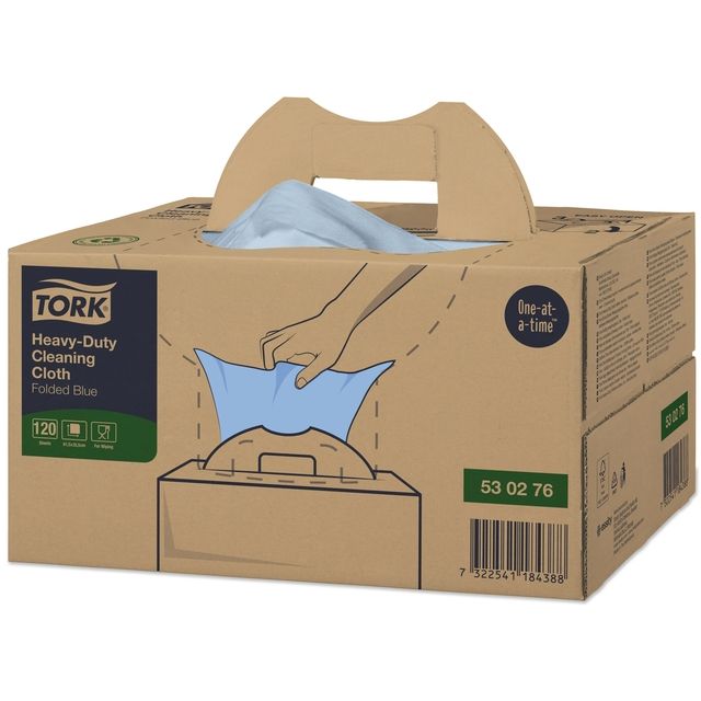 Tork - Reinigungstuch W7 Heavy-Duty Spenderbox 1-lagig 120 Blatt blau 530276