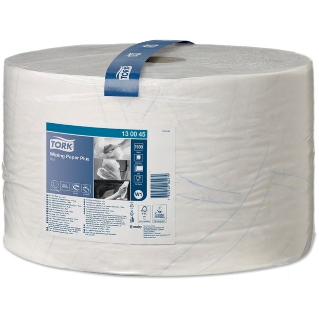 Tork - Poetspapier wiping plus w1 1500vel 130045