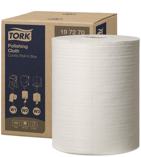 Tork - Panno pulizia W1-W2-W3 1 strato 450 fogli bianco 197270
