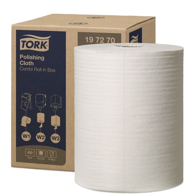 Tork - Paño de limpieza W1-W2-W3 1 capa 450 hojas blanco 197270