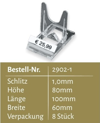 Klika -  Schuifstandaard transparant groot 8 stuks 6 stuks