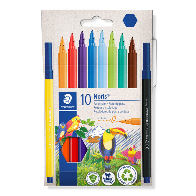 Staedtler - Rotulador de color Noris 326 estuche cartón 10 colores | 10 piezas