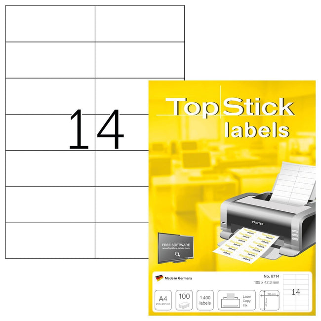Oficina - Etiquetas Topstick 105x42,3mm 1400 etiquetas