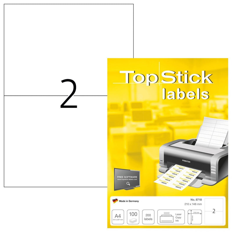 TopStick -  Etiket  210x148mm wit 200st | 10 stuks